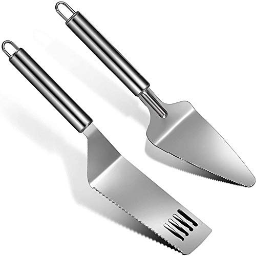 Stainless Steel Cake Spatula Cake Cutter Knife Pie Server Set, Cake Spatula for Pie Lasagna Cutting, Pie Servers Cake Pizza Cutters(2 Pcs)