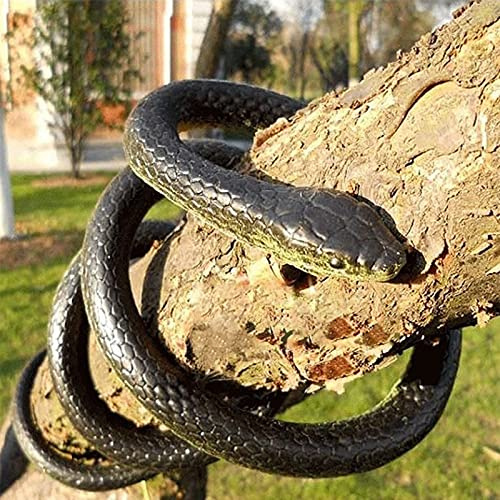 LANTING Serpent Plastique Réaliste 130 cm Faux Serpent en Caoutchouc | Accessoire Farces & Épouvantail pour Effrayer Oiseaux au Jardin, Décoration Halloween, Matériau Souple Non Toxique