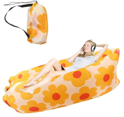 WOOXGEHM Aufblasbares Sofa, Cooler, Reißfester Luftsofa, Tragbares Aufblasbarer Stuhl mit Aufbewahrungstasche, Ideal für Wanderausrüstung, Strandkörbe und Musikfestivals