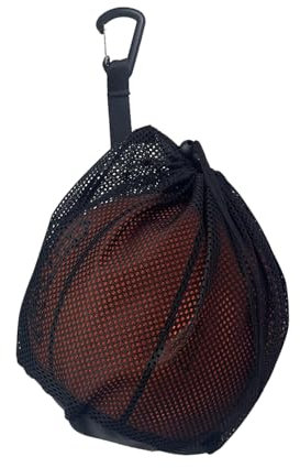 Ballnetz 1 Ball,Basketball Tasche,Basketball Netz,Tragbare Kordelzug Ballsack,Ball Netz,Fußballtasche zum Aufbewahren und Bedienen von Basketbällen,Fußball,Langlebige Netztasche mit Schnallenclip