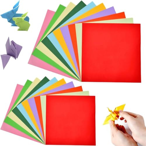 COYUN 200 hojas de origami, origami de colores, 10 x 10 cm, 7 x 7 cm, plegables, cuadradas de doble cara, para niños y adultos, para usar en proyectos de arte y manualidades (10 colores)
