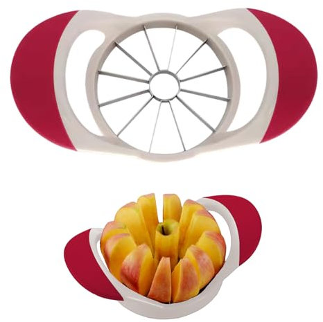 Affetta mele e corer, in acciaio inox, 8 fette e taglierina per mele, 12 fette (rosa-12 affettatrici)