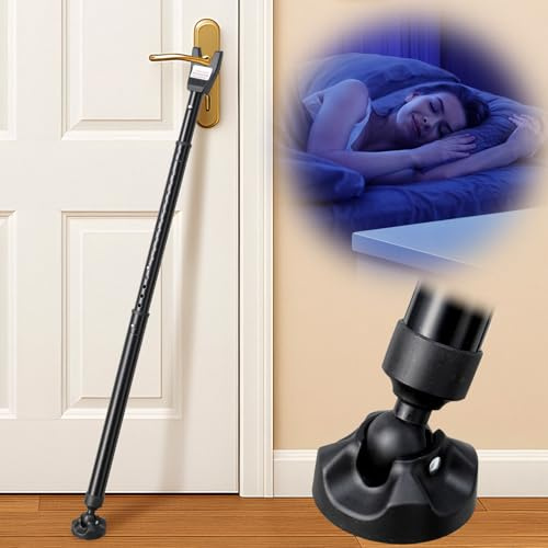 3-in-1 Door Security Bar, Heavy-Duty Metal Rod Sliding Patio Door Security Bar with 2.8 Non-Slip Base, 16-41.7 Adjustable Door Barricade Security Bars for Doors & Windows,Home,Renters,Apartments