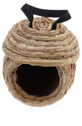 SUPVOX Nid Oiseau Tissé Paille Naturelle Nid Fait Main pour Perruches Et Petits Animaux Offrant Un Abri Sécurisé Et Confortable pour Cage Intérieure