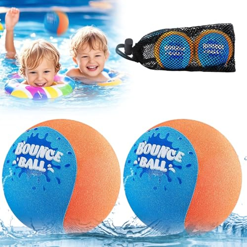 TELAOBAN Bola de Salto de Agua, 2 Piezas Pelota saltarina acuática Blanda de Secado rápido, Pelotas de Salto acuático, Reutilizables e Impermeables, Juegos de Agua para Niños Adultos