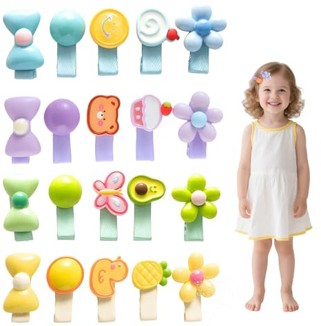 JOVYTH 20 Piezas Lazos para el Pelo de Bebe Niña, Accesorios Horquillas y Clips para el Pelo de Niña, No Dañan el Cabello y No se Caen Fácilmente