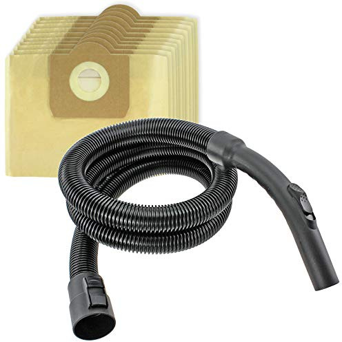 SPARES2GO 2m Hose + 10 Bags for Karcher WD3 WD3P MV3 Wet & Dry Vacuum Cleaners