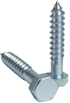 ARLI 50x Sechskantschrauben 10x100 mm DIN 571 Schrauben Stahl verzinkt Teilgewinde Holz Schraube SW17 Sechskantkopf Holzschrauben für Dübel & Konstruktionen