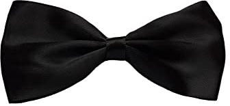 Kids Boys Pre-Tied Satin Bow Tie – Adjustable Elastic Band | Formal Bowtie for Wedding, Party, Birthday, School Uniform & Special Occasions (Black)