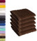 Lavea 5er Set Gästehandtücher 30x50 cm – Weiche und Saugstarke Gästetücher aus 100% Baumwolle, Frottierserie Elena – Waschbar und Strapazierfähig - Kaffeebraun