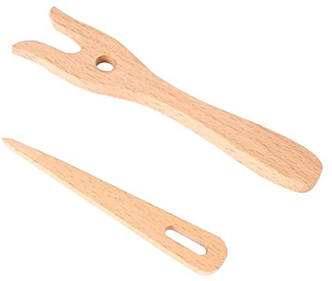 Fourche À Tricoter 1set, Fourchette À Tricoter en Bois Et Jeu D'aiguilles De Gros Yeux De Bricolage Outils De Tissage pour Bracelet Collier Tressé Outils