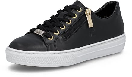 Rieker Damen Low-Top Sneaker L59L1, Frauen Halbschuhe,Laufschuhe,straßenschuhe,Strassenschuhe,Sportschuhe,Freizeitschuhe,schwarz (01),37 EU / 4 UK