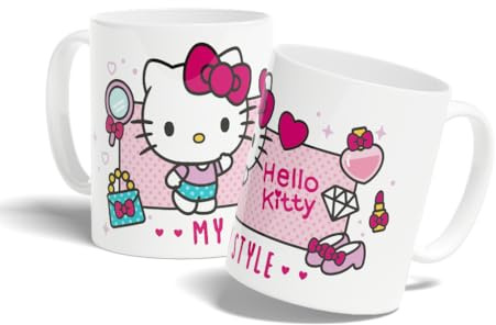 Konix Hello Kitty Tazza in ceramica - 320 ml - Design My Style - Bianco
