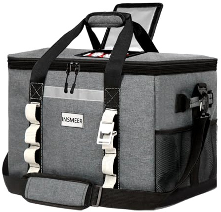 INSMEER 48L Large Cool Bag with Easy Top Access Opening, 65 Cans Foldable Cooler Bag, XXL Waterproof Cool Bag, Insulated Bag for Camping, Picnic, Beach, Hiking, Family Outdoor Activities, Festival