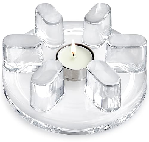 Teabloom Petals Tea Warmer – Elegant Glass Teapot Warmer with Tealight Candle | Universal Fit for Most Teapots | Durable Soda-Lime Glass Design