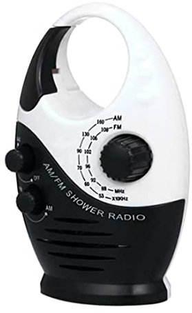 Mini FM AM Waterproof Shower Music Hanging Radio Suit Bathroom Bath Cabin Black Powerful Hi-Fi Speakers Portable Radio Operated 1