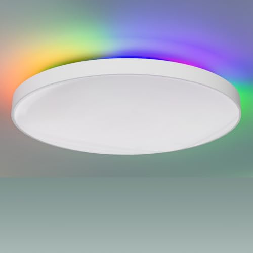 LUTW LED Deckenleuchte Dimmbar mit Fernbedienung 24W RGB Farbwechsel, 2400LM Alexa Deckenlampe 16 Millionen Farben, Alexa Lampe Kompatibel mit Google Assistant，Ø28cm, Für Schlafzimmer Party