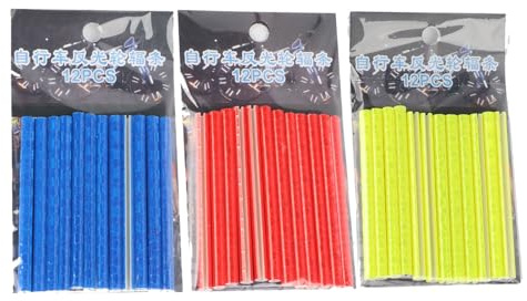 HYSOURCE 36 Pcs Cycling Reflectors, Red Yellow Blue Bike Wheel Spoke Reflectors, Universal Bicycle Reflective Clips Warning Spoke Lights Covers Easy Mounting Fit for All Standard Bike Spoke Wheels