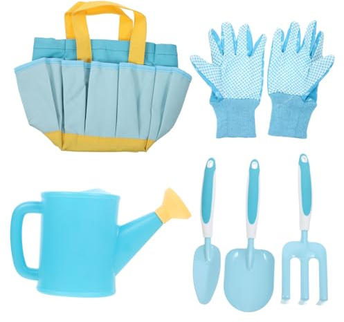 FUNOMOCYA Set Outils de Jardinage pour Garçon Fille et Résistant Pelle et Râteau Ergonomiques pour Jardinage Extérieur Kit Pratique pour Fleurs et Potager Développement des Compétences
