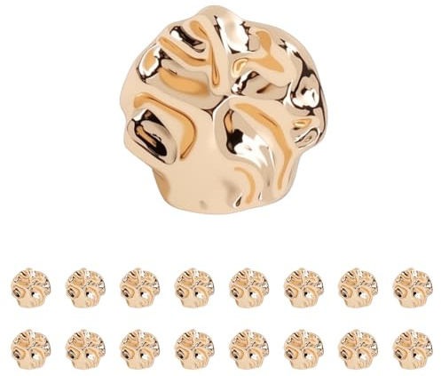 VOSSOT 16PCS Botones Dorados Irregulares 23mm, Botones Metálicos de Aleación de Zinc Satinada, Diseño Artesanal Elegante, Botone Decorativos para Abrigos, Jerseys, Vestidos y Manualidades de Costura