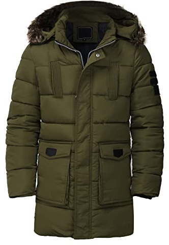 Giacca Invernale Uomo - Giacca invernale uomo elegante con cappuccio staccabile e collo in pelliccia sintetica per protezione termica avanzata e comfort durante le basse e funzionale