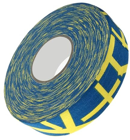 POENVFPO Ruban de Protection pour Hockey Ruban pour Bâton de Hockey Tissu en Coton Imitation 2,5 Cm X 25 M Barrière d'humidité Résistante à l'usure pour l'entraînement des Poteaux de Raquette de