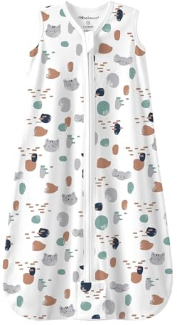 Mosebears Gigoteuse d'été pour bébé 0,5 tog Turbulette 100% Coton Gigoteuse Respirante pour bébé(Spotcat,18-24 Mois)