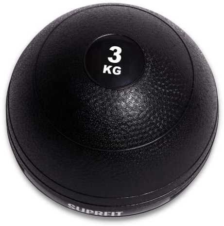 Suprfit Slam Ball - Palla medica gommata per allenamento funzionale e Cross Training, peso: 3 kg, con superficie molto maneggevole in PVC resistente, colore: nero