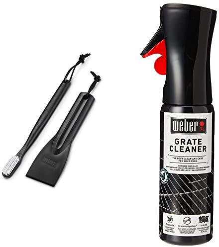 Weber 6202 Kit 2 Pezzi per Pulizia Barbecue a Gas, Nero & 17875 detergente per Griglie, Nero