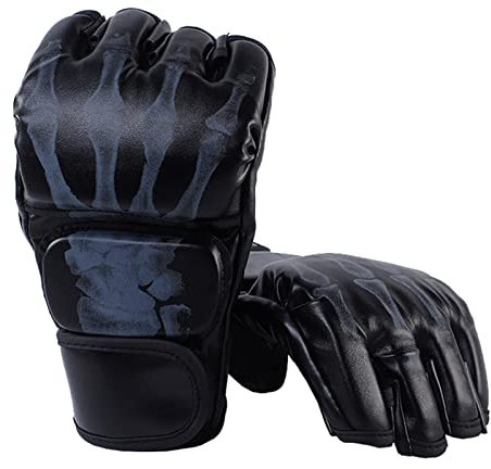 ZLXHDL Boxhandschuhe, PU MMA Handschuhe Boxhandschuhe 2 Paar Set Boxausrüstung Für Das Training zu Hause Für Boxen Kampfsport Sanda Sparring(Geisterhandmodell schwarz)