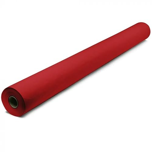 Tezraftaar® Paper Banquet Roll 7m x 1.14m Red Disposable Banqueting Roll Table Cover Clothes for Christmas Catering Supply Wedding Birthday