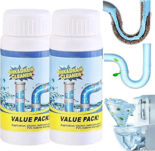 Potente detergente per lavello e scarico: rimuove gli intasamenti dello scarico, schiuma per lavandino, deodorante per tubi, agente di dragaggio per tubi, detergente in polvere, sterilizza i