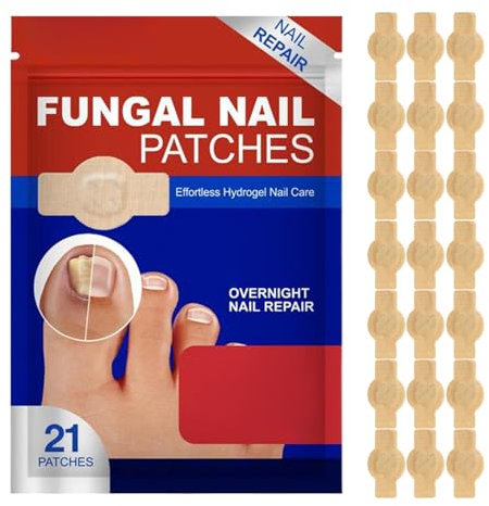 Pansements Mycose Ongles des Pieds, 21 Pièces F-ungal Nail Patches, Patches Extra Forts Mycose Ongle Traitement Mycoses Ongles, Pansements Naturels Réparation Ongle, pour Femmes & Hommes