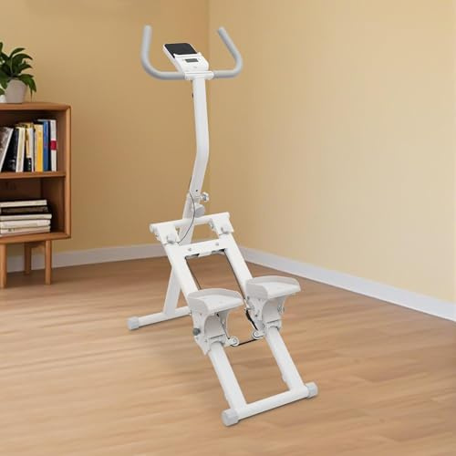 Cyclette pieghevole con display digitale, resistenza a 8 livelli, inclinazione di 45°, per allenamento in casa, palestra, 120 kg, colore: bianco
