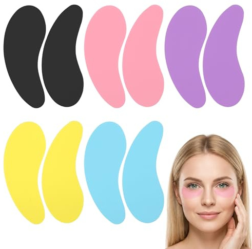 5 Pairs Silicone Eye Patches Reusable Under Eye Patches Silicone Under Eyes Patch Gel Patch Eyes Gel Pads Reusable for Women Men Face Fine Lines