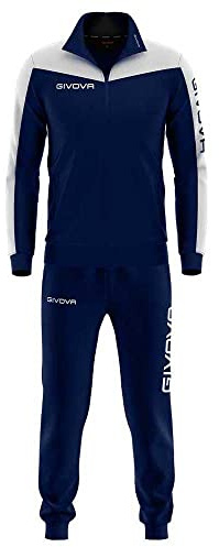 GIVOVA Rome Survêtement Roma Triacétate, Bleu Profond/Blanc, L Mixte