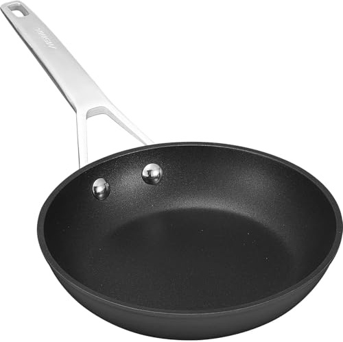 MSMK 7 inch Small Frying Pan, Carbonize Also Nonstick, PFOA Free Non-Toxic, Scratch-Resistant, Induction Egg Skillet