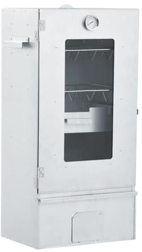 vidaXL Horno Ahumador de BBQ, Parrilla con Generador de Humo Frío, Ahumador de Barbacoa, Horno Ahumador de Exterior, Acero Galvanizado