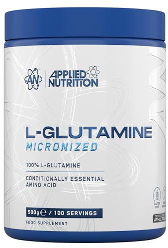 Applied Nutrition L Glutamine Powder - Amino Acid, Muscle Strength & Recovery, Boosts Immune System, Unflavoured (500g - 100 Servings)