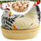 Ceramic Chicken Egg Holder With Cute Lid, Non-Slip Basket, Decorative Storage for Countertop, Kitchen, Colorful