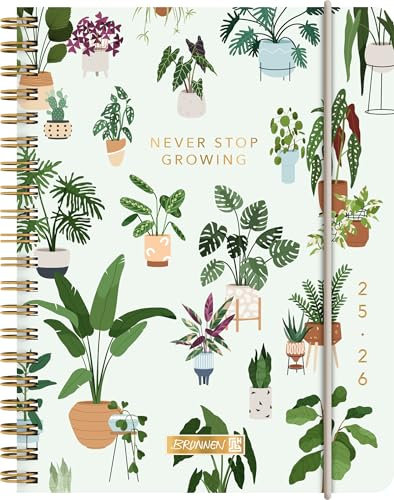BRUNNEN Schülerkalender 2025/2026 „Little Plants“ | A6, Kunststoff