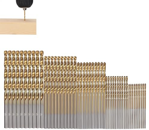 Twist Drill Bit Set 50 Pcs 1mm to 3mm HSS Micro Drill Bits in 5 Sizes for Metal Wood Plastic Precision Drilling High Speed Steel Mini Drill Bits for DIY and Craft Use
