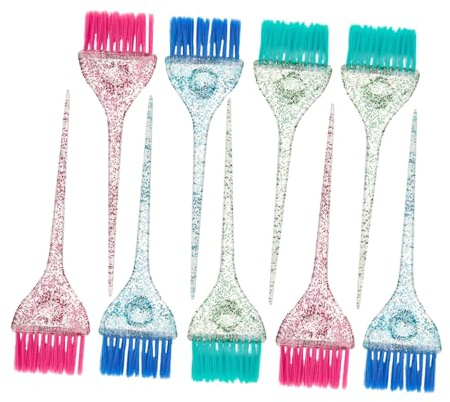 FRCOLOR 9pcs Hair Dye Brush with Ergonomic Handle Plastic Coloring Brushes for Hair Dye Highlighting Balayage Root Touchups Professional Salon