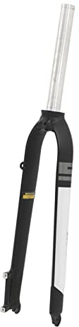 VORDERRADGABEL AUS ALUMINIUMLEGIERUNG GERADE ROHR STARRE FAHRRADGABEL MOUNTAINBIKE 160 MM BREMSSCHEIBE A SÄULENSCHEIBENBREMSE VERSION FÜR 26 ZOLL 27,5 ZOLL 29 ZOLL UNIVERSAL (Schwarz Weiß)