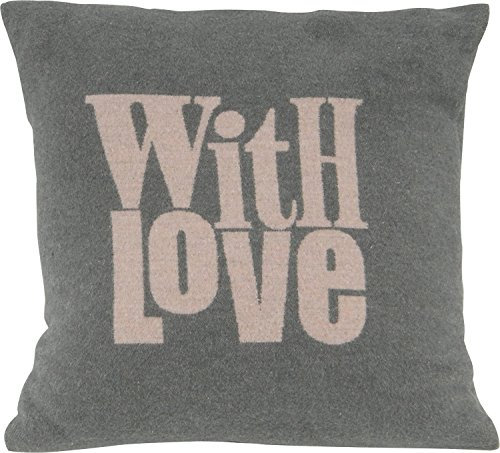 David Fussenegger - Kissenhülle, Zierkissen, Kissen - with Love - Farbe: Grau, Rosa - 40 x 40 cm - ohne Füllung