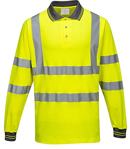 Portwest S271YERM Cotton Comfort Polo L/S, Medium, Yellow