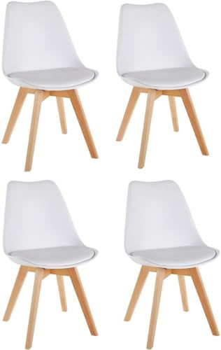 Millhouse Dining Chair with Solid Wood Legs and Cushioned Pad, Contemporary Designer for Lounge, Office, Kitchen