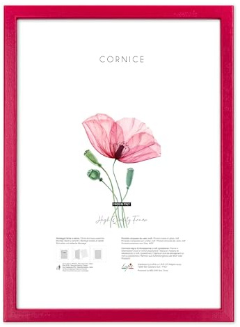 Lupia - Cornice portafoto in Legno da Parete Bomber Fucsia, per Foto, Stampe artistiche, Poster, Quadri Moderni 20x30 cm