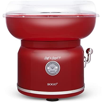 SOGO Máquina Algodón Azúcar en Casa - Cotton Candy Machine de Diseño Retro Vintage - Máquina de Algodones de Azúcar o Caramelos – Máquina de Hacer Algodón Ideal para Cumpleaños y Fiestas
