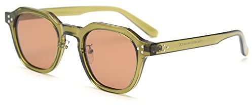 Kachawoo Lunettes de soleil polygone polarisées, pour hommes et femmes, avec cadre TR90, style rétro, L